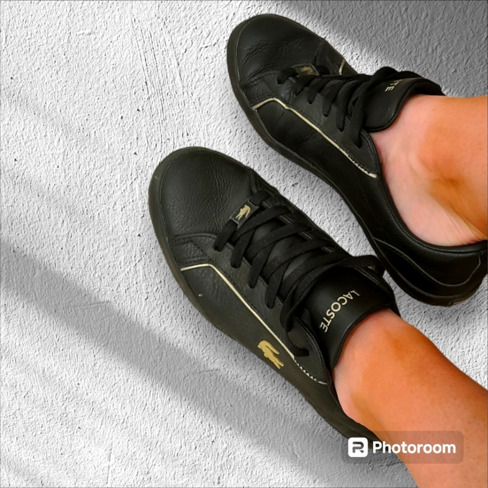 Women Lacoste black sneakers size 8